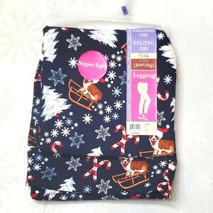 Rare NWT New Faded Glory Corgi Christmas Holiday Soft Leggings Women's  XXL 20
